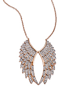 Vivian Jacob Rose Gold and CZ Wing Pendant Necklace