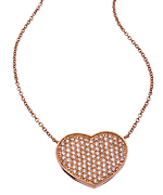 Vivian Jacob Rose Gold and CZ Heart Pendant Necklace