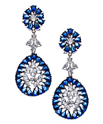 Vivian Jacob Blue Crystal Drop Earrings