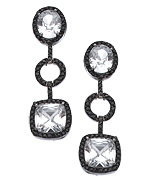 Vivian Jacob Gunmetal and CZ Chain Earrings