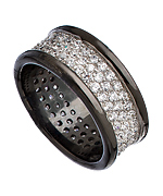 Vivian Jacob Gunmetal and CZ Band Ring