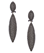 Vivian Jacob Black and Pave Crystal Marquise Drop Earrings