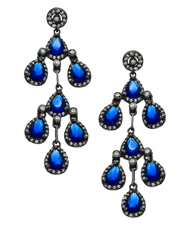 Vivian Jacob Sapphire CZ Chandelier Earrings