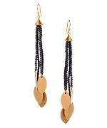 Wendy Mink Gold Hematite Beaded Chain Earrings