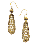 Wendy Mink Gold Mesh Crochet Teardrop Earrings
