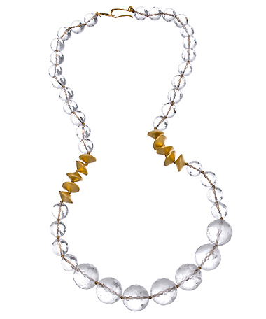 Wendy Mink Knotted Crystal Bead Disc Necklace