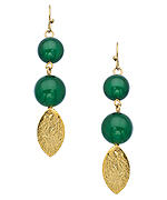 Wendy Mink Green Onyx Leaf Drop Earrings