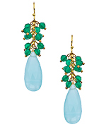 Wendy Mink Green Onyx Calcite Teardrop Earrings