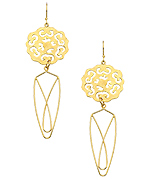 Wendy Mink Gold Cut-Out Flower Drop Earrings
