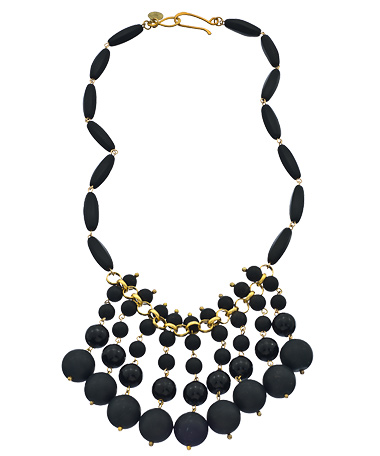 Wendy Mink Matte Hematite Fringe Necklace