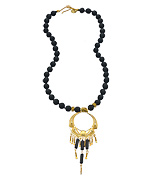 Wendy Mink Matte Hematite Filigree Pendant Necklace