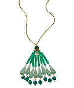 Wendy Mink Jade & Green Onyx Tassel Necklace