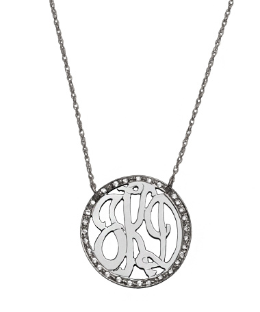 West Avenue Jewelry Diamond Circle Monogram Necklace