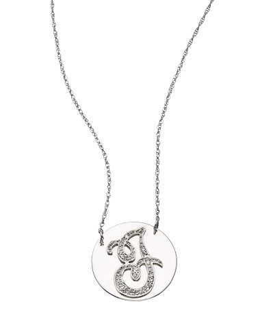 West Avenue Jewelry Diamond Round Initial Necklace