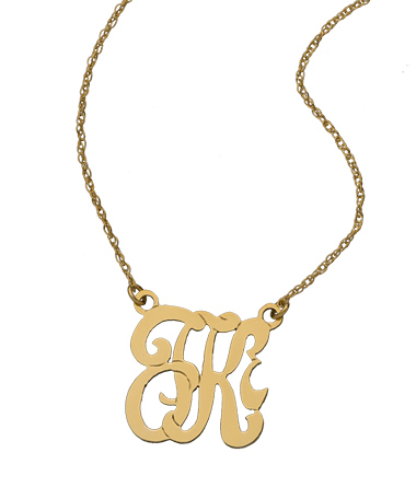 West Avenue Jewelry Small Squared Initial Necklace