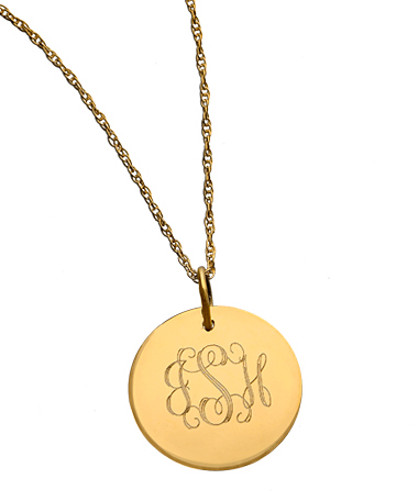 West Avenue Jewelry Monogram Disk Pendant