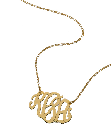 West Avenue Jewelry Small Oval Monogram Necklace