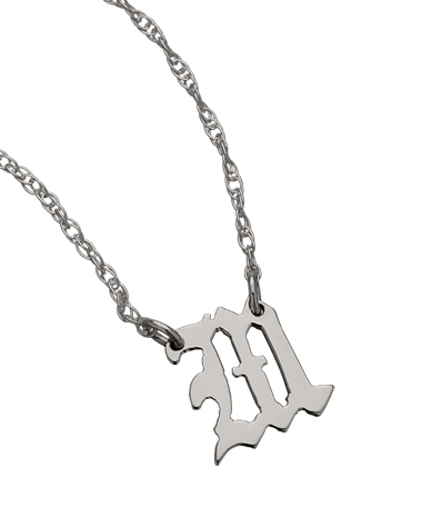 West Avenue Jewelry Tiny Gothic Initial Necklace