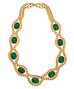 Yochi Framed Oval Stone Chain Necklace