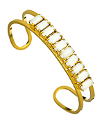 Yochi Gold and Stone Cuff Bracelet