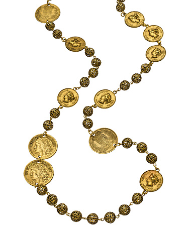 Yochi Coin Filigree Bead Necklace