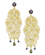 Yvone Christa Pearl Filigree Flat Earrings
