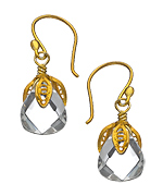 Yvone Christa Upside Down Leaf Clear Drop Earrings