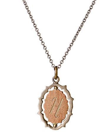 Zaiken Mixed Metal Calligraphy Small Pendant