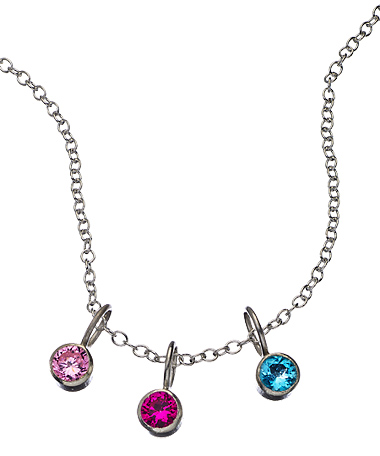 Zina Kao Birthstone Tube Set Charm Necklace