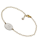 Zina Kao Embossed Mixed Metal Oval Bracelet