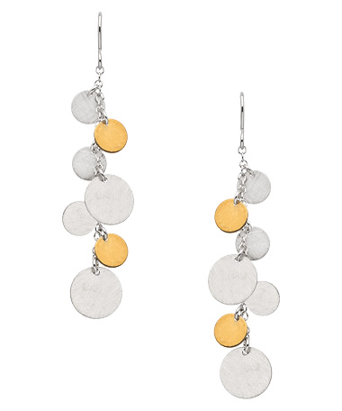 Zina Kao Silver and Gold Multi-Dots Drop Earrings