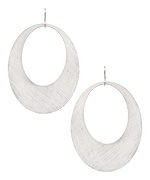 Zina Kao Silver Punched Oval Hoop Earrings
