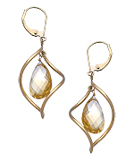 Zoe B Citrine Twisted Drop Earrings