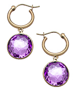 Zoe B Amethyst Hoop Earrings