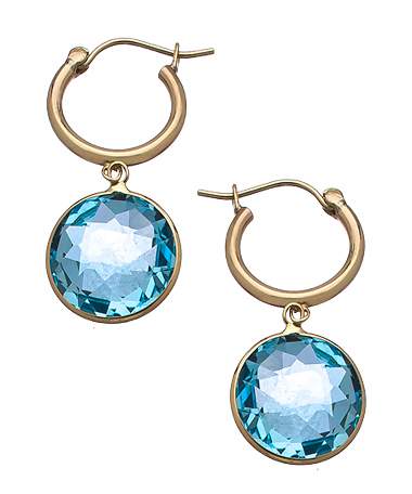 Zoe B Blue Topaz Hoop Earrings