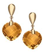 Zoe B. Citrine Heart Drop Earrings