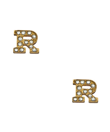 Zoe Chicco 14k Gold Pave Initial Stud Single Earring