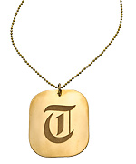 Zoe Chicco Large Engraved Gold Rectangle Necklace