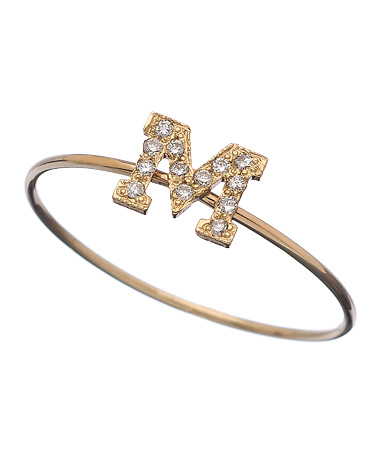Zoe Chicco Diamond Initial Wire Ring