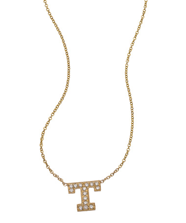 Zoe Chicco Large Pave Diamond Initial Necklace