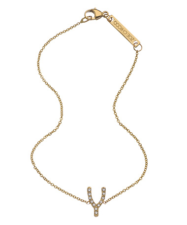 Zoe Chicco Diamond Tiny Wishbone Bracelet
