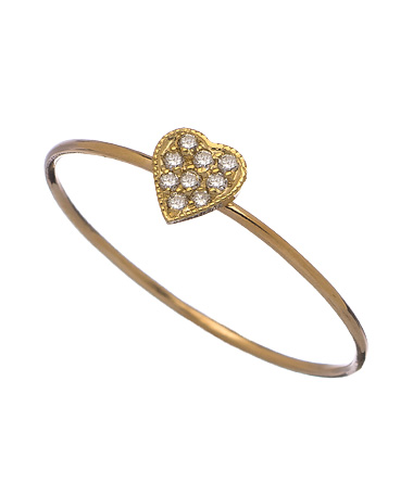 Zoe Chicco Diamond Tiny Heart Wire Ring