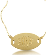 Kacey K Small Gold Monogram Necklace