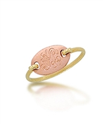 Kacey K Two Tone Monogram Ring