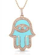 Mystic Light Hand of Miriam Turquoise Necklace