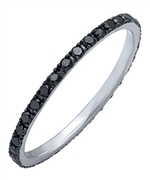 Majolie Rounded Black Diamond and White Gold Ring