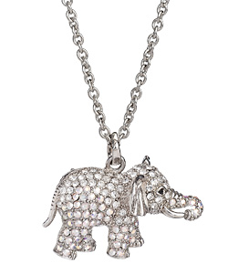 Andrew Hamilton Crawford Pave Elephant Pendant Necklace