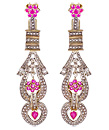 Abhaas Precious Pink Dangle Earrings