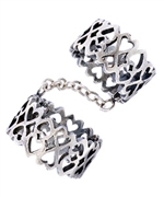 Ana Cavalheiro Chained Hearts Double-Band Ring