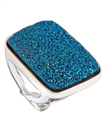 Andara Blue Big Rectangular Druzy Ring